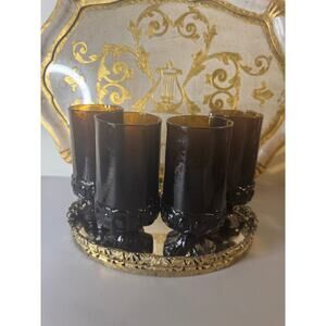 4 Vintage Tiffin Franciscan Madeira Smoke Brown Goblets